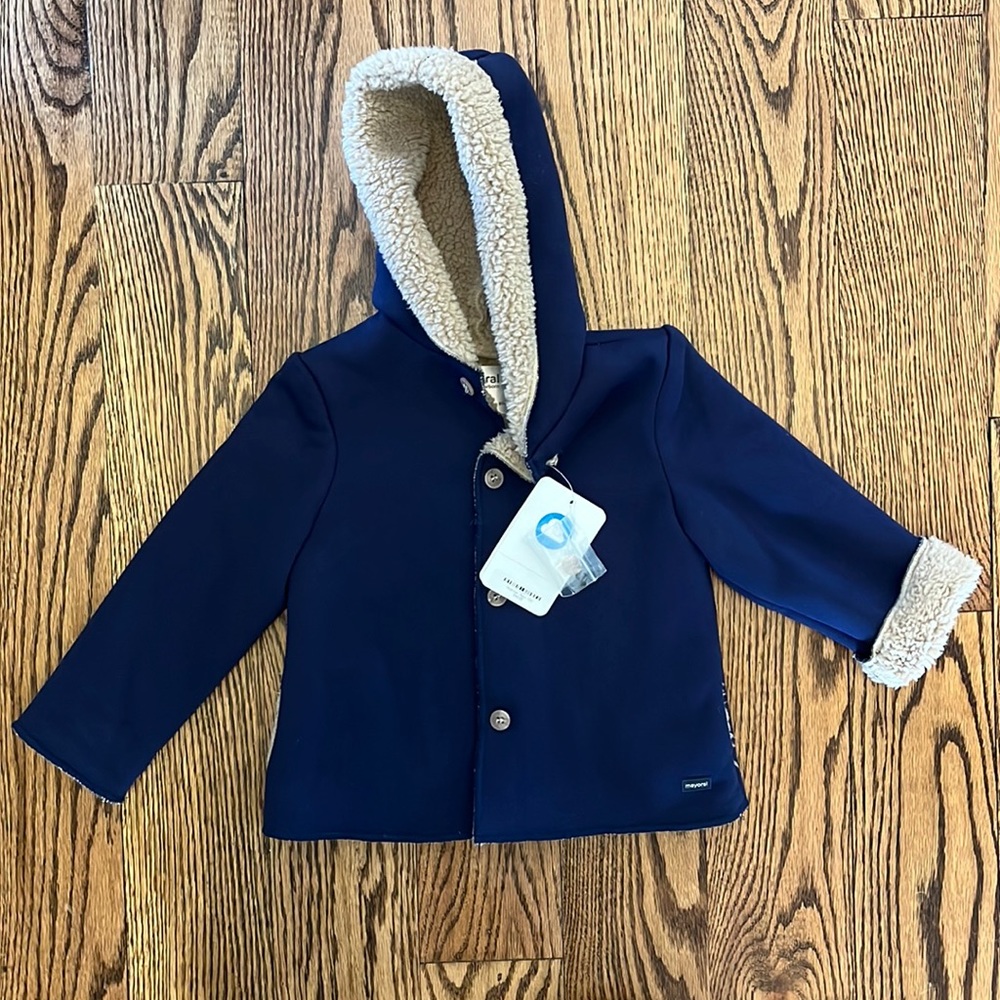 Mayoral navy blue wool coat -12 months